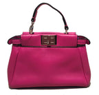 Fendi Micro Mini Fuchsia Pink Peekaboo Bag with Shoulder Strap