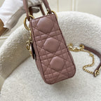 Dior Mini Lady Dior in Nude Pink Lambskin and LGHW