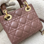 Dior Mini Lady Dior in Nude Pink Lambskin and LGHW