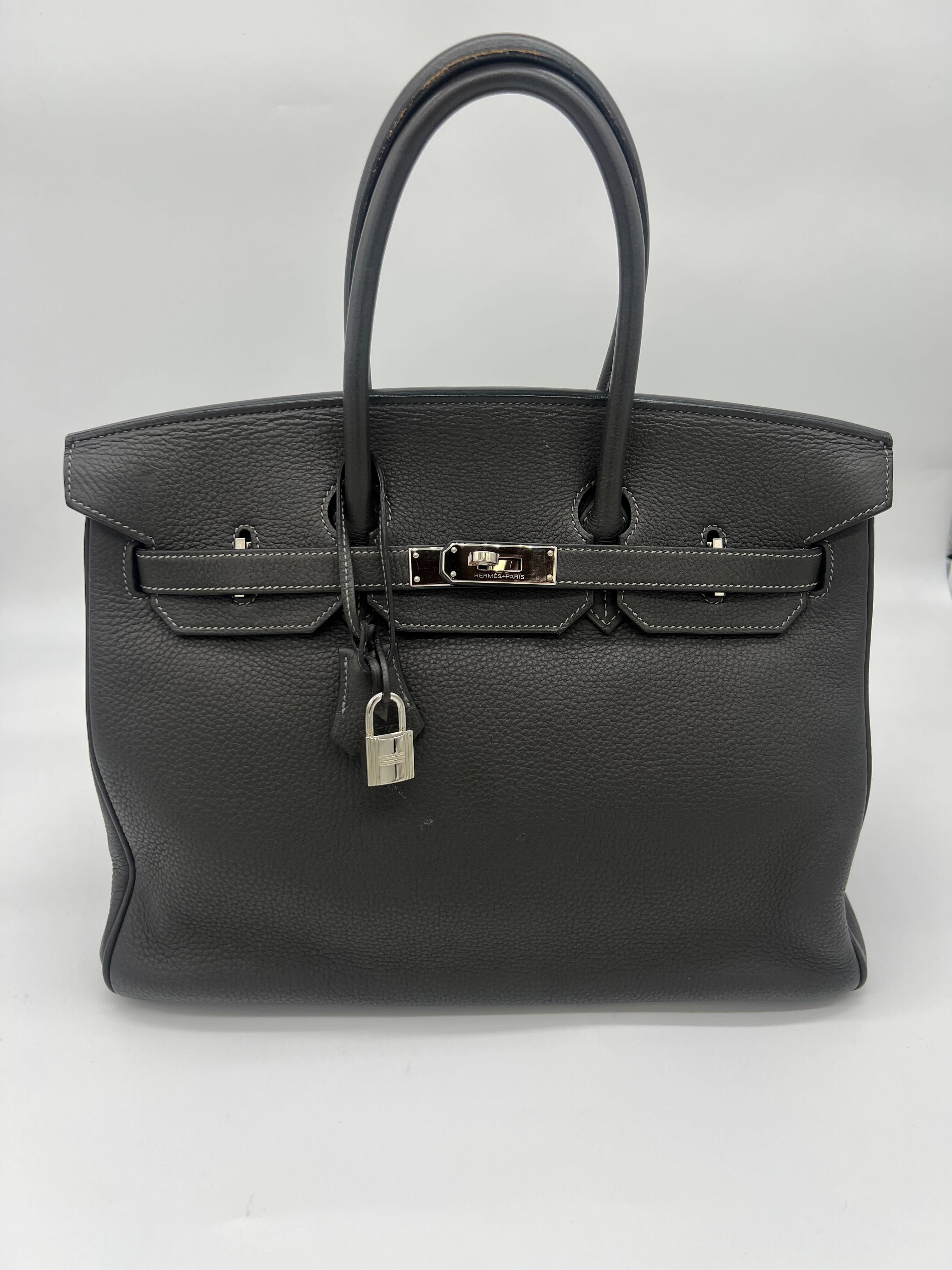 Hermes Birkin 35 Togo Graphite Palladium Hardware