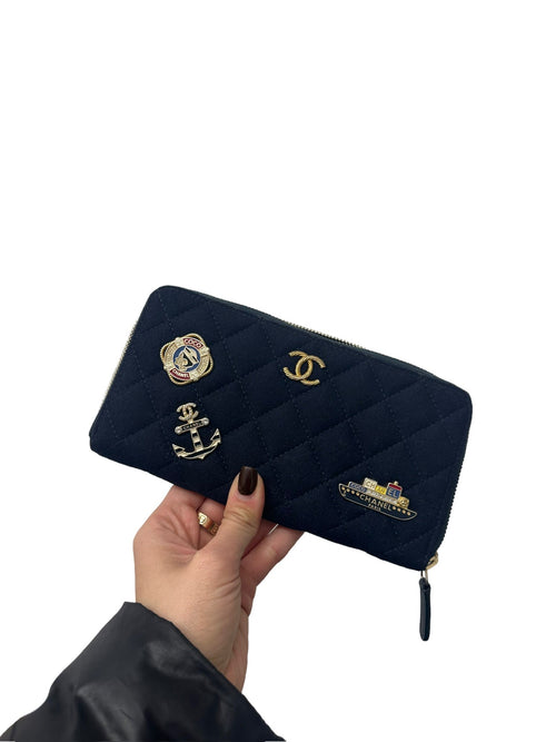 CHANEL - Long Navy Continental Wallet