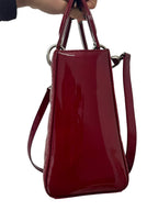 DIOR - Red Patent Lady Dior Medium