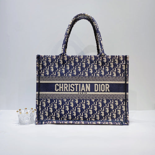 No.3643-Christian Dior Medium Oblique Embroidery Book Tote