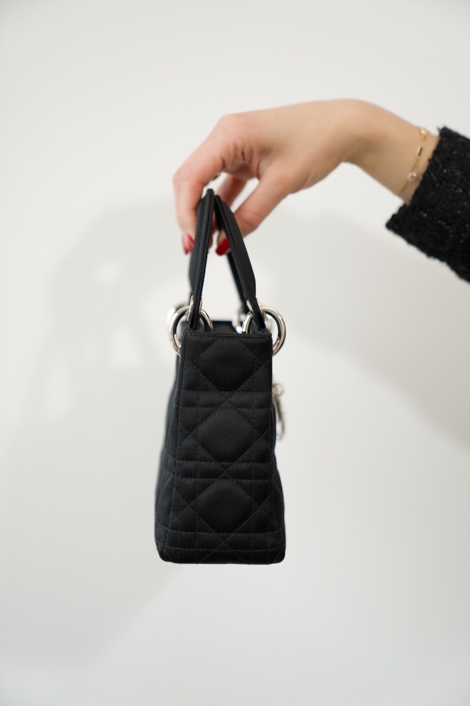 DIOR - Mini Lady Dior Black Satin