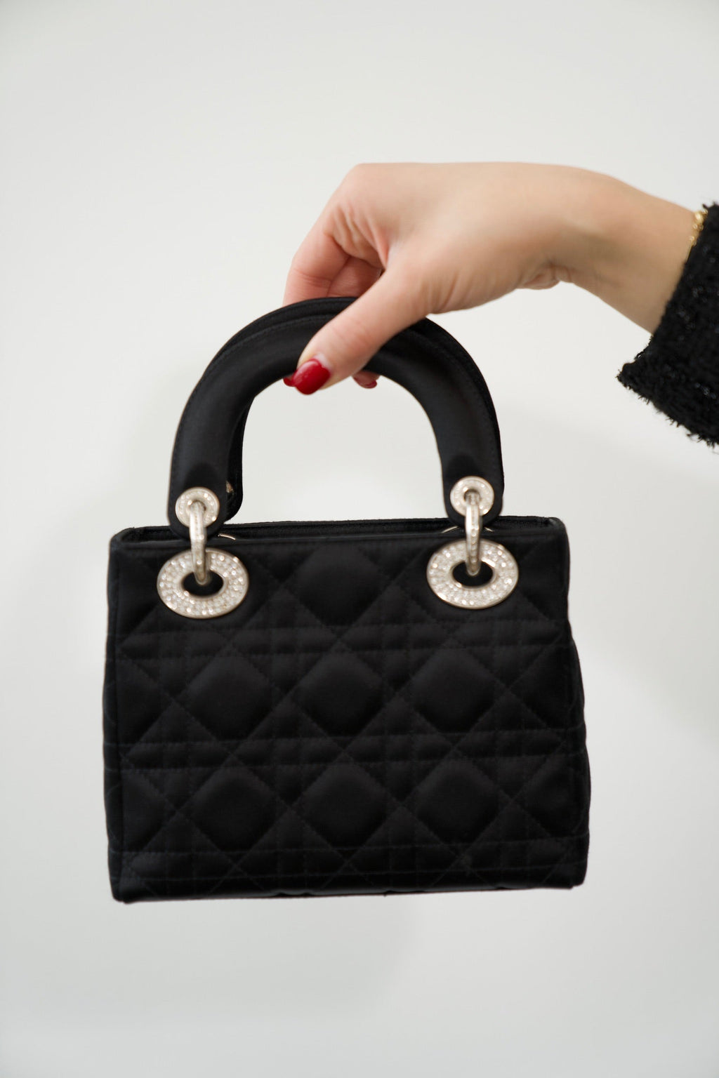 DIOR - Mini Lady Dior Black Satin