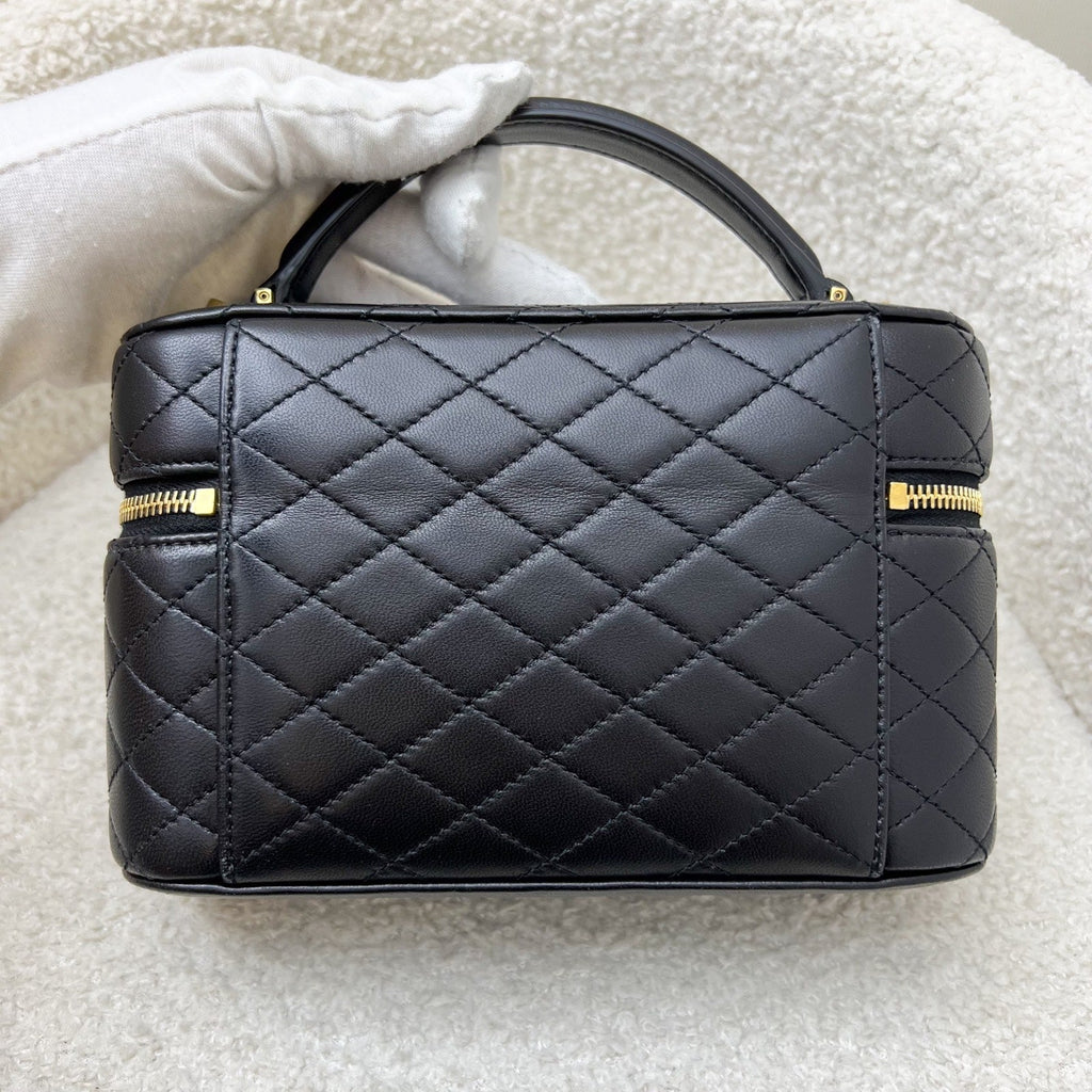 Saint Laurent YSL Gaby Vanity (LP Style) Bag in Black Lambskin and AGHW