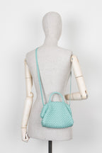 BOTTEGA VENETA Mini Handle Intrecciato Turqoise