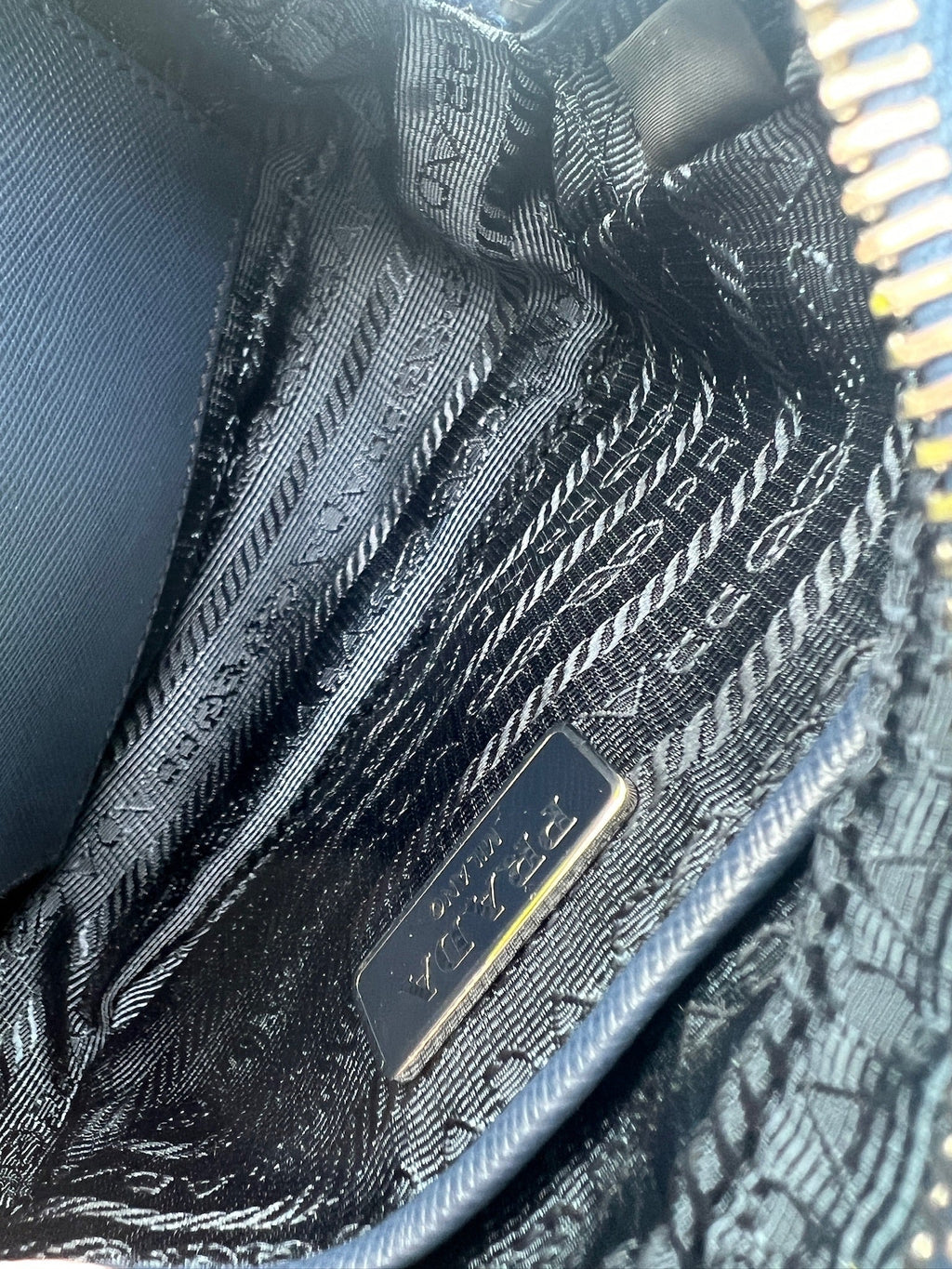PRADA - Embellished Denim Camera Crossbody Bag