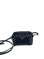 PRADA - Embellished Denim Camera Crossbody Bag