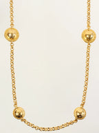 CELINE Star Motif Round Logo Necklace Gold