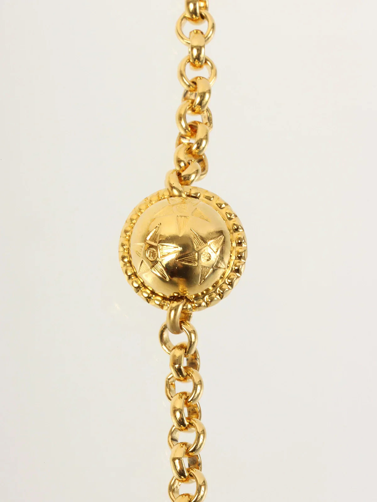 CELINE Star Motif Round Logo Necklace Gold