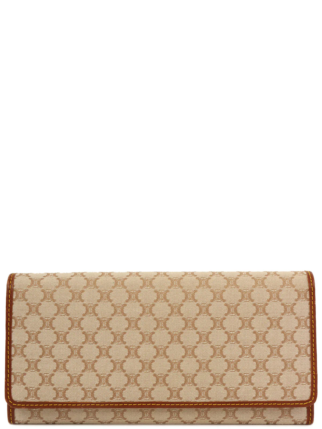 CELINE Canvas Macadam Pattern Long Wallet Beige