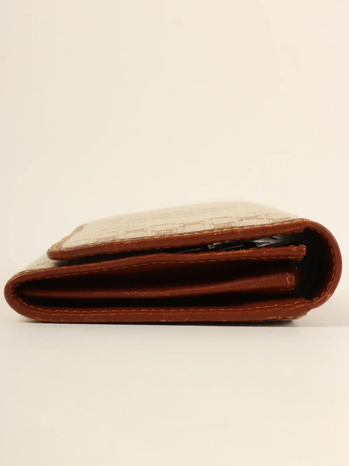 CELINE Canvas Macadam Pattern Long Wallet Beige