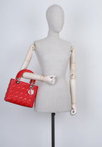 CHRISTIAN DIOR Lady Dior Medium Red