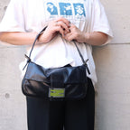 FENDI Mamma Baguette Leather Hand Bag Shoulder Bag Black Green