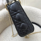 Dior Mini Lady Dior in Black Lambskin and LGHW