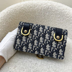 Dior Saddle Belt Pouch in Blue Dior Oblique Jacquard and AGHW