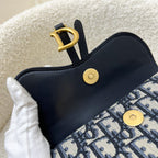 Dior Saddle Belt Pouch in Blue Dior Oblique Jacquard and AGHW
