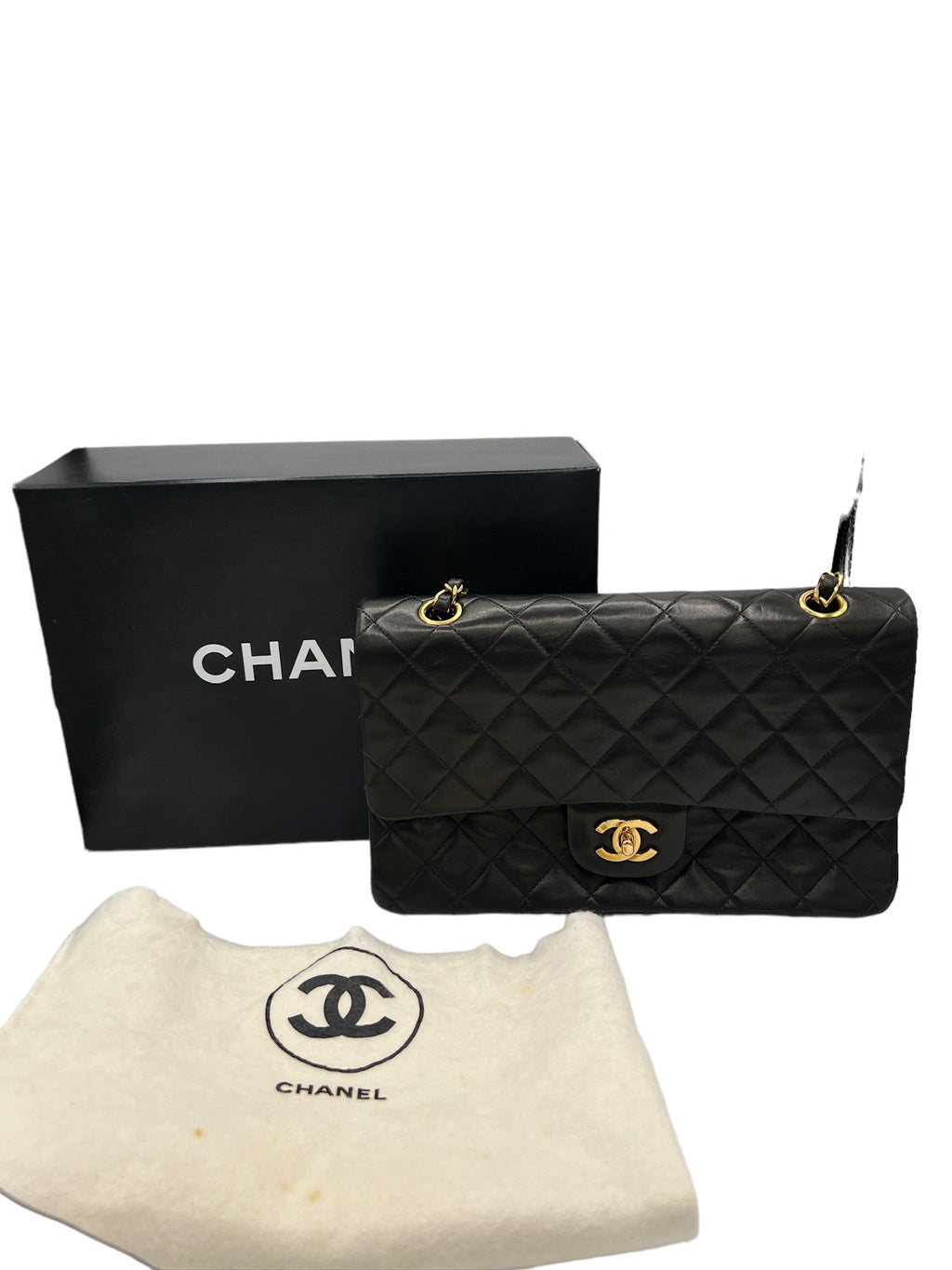 CHANEL - Double Flap Lambskin Matelasse Shoulder Bag