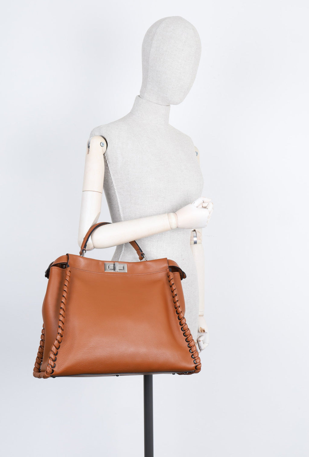 FENDI Peekaboo Large Woven Brown