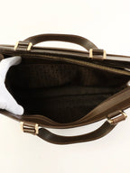 CELINE C Macadam Pattern Top Handle Bag Brown