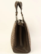 CELINE C Macadam Pattern Top Handle Bag Brown