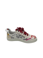 CHANEL - White Multi Canvas Leather Sneakers