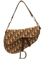 DIOR Trotter Pattern Saddle Bag Brown