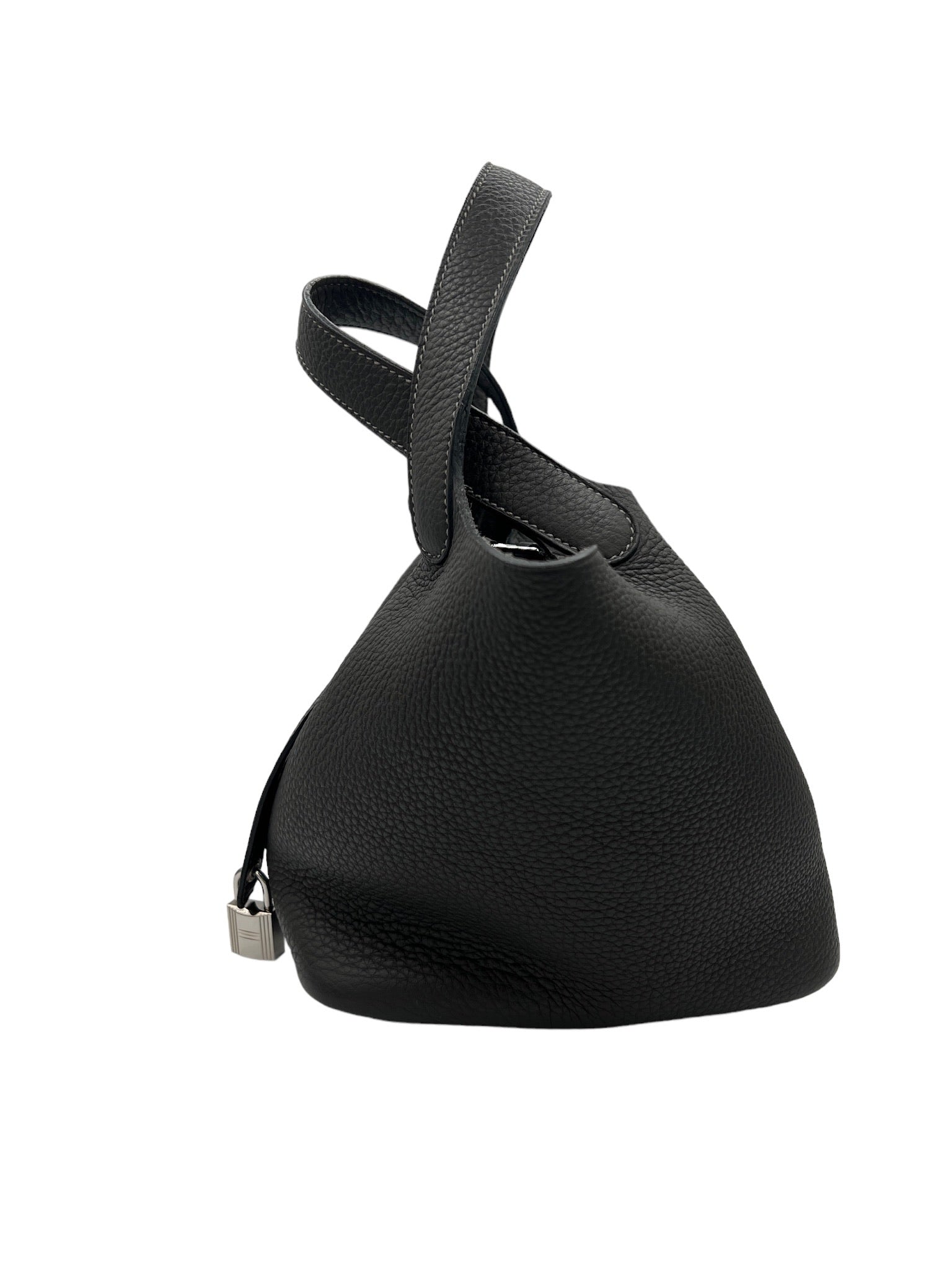 HERMES - Graphite Taurillon Clemence Picotin Lock PM Handbag