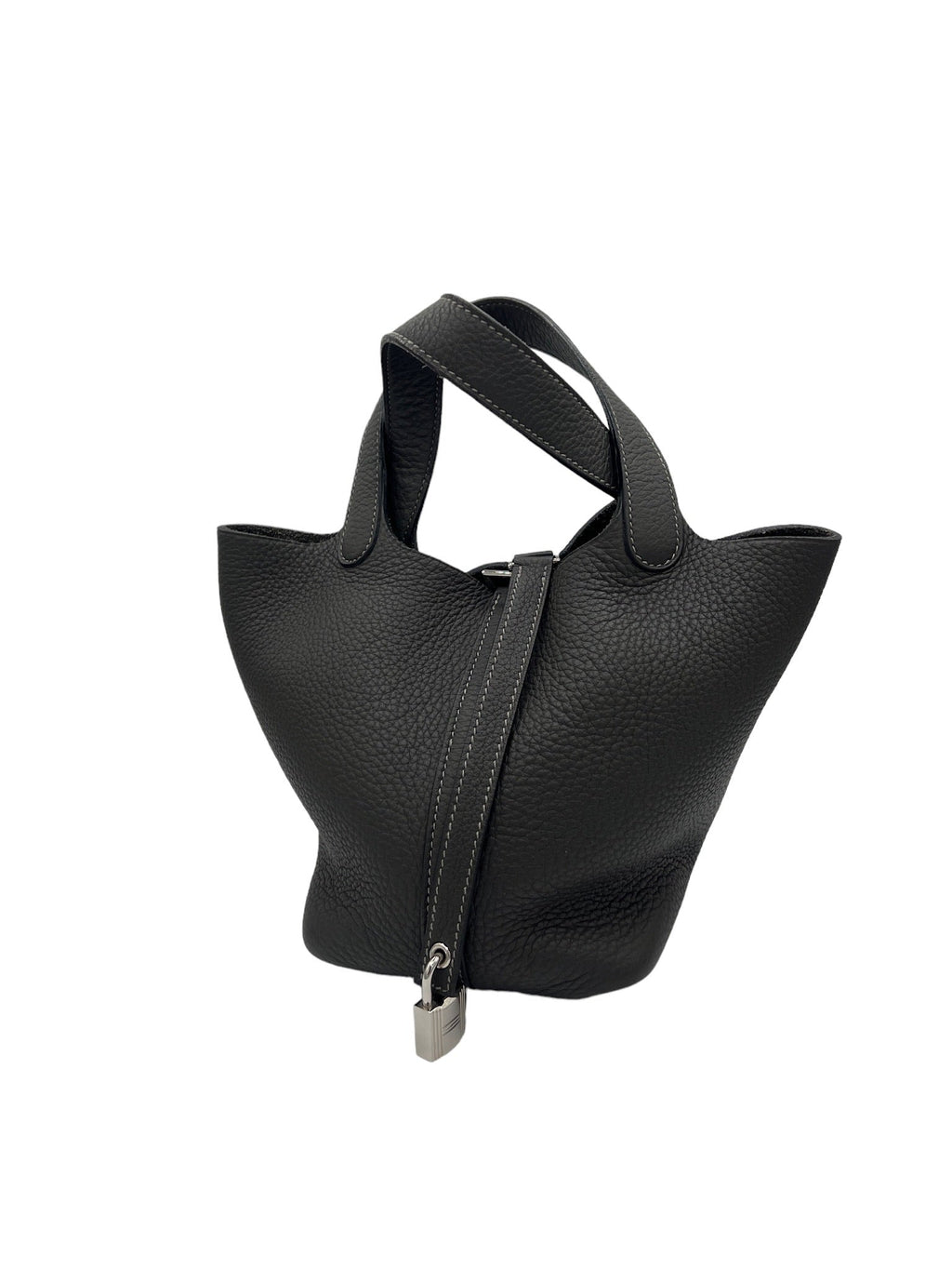 HERMES - Graphite Taurillon Clemence Picotin Lock PM Handbag