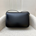 Celine Classique Triomphe Flap Bag in Noir Black Shiny Calfskin and GHW (Model: 187363BF4)