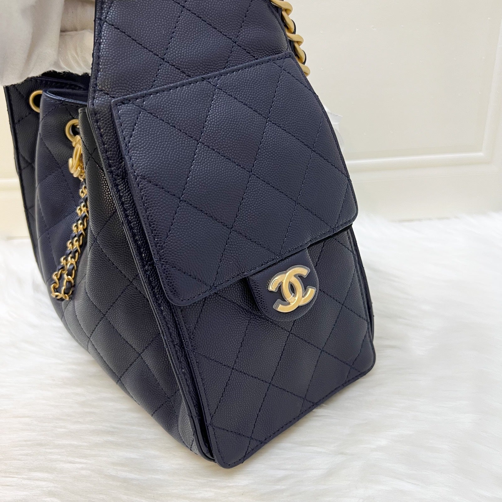 Chanel 25 Small Hobo Bag in 25S Navy Caviar and AGHW