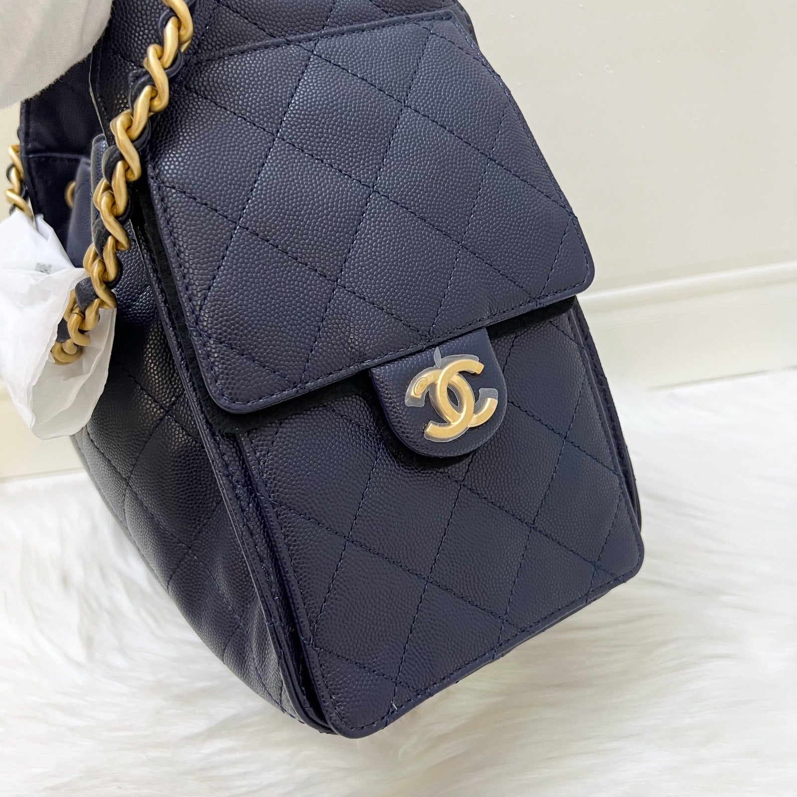 Chanel 25 Small Hobo Bag in 25S Navy Caviar and AGHW
