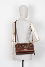 FENDI By The Way Medium Logo Stitching Crossbody Bag Brown