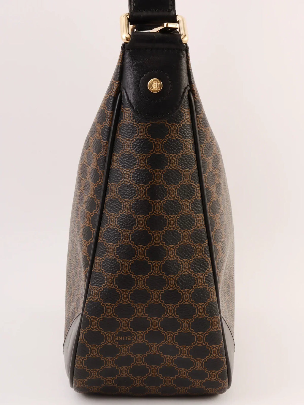 CELINE Macadam Pattern Shoulder Bag Black