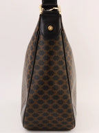 CELINE Macadam Pattern Shoulder Bag Black