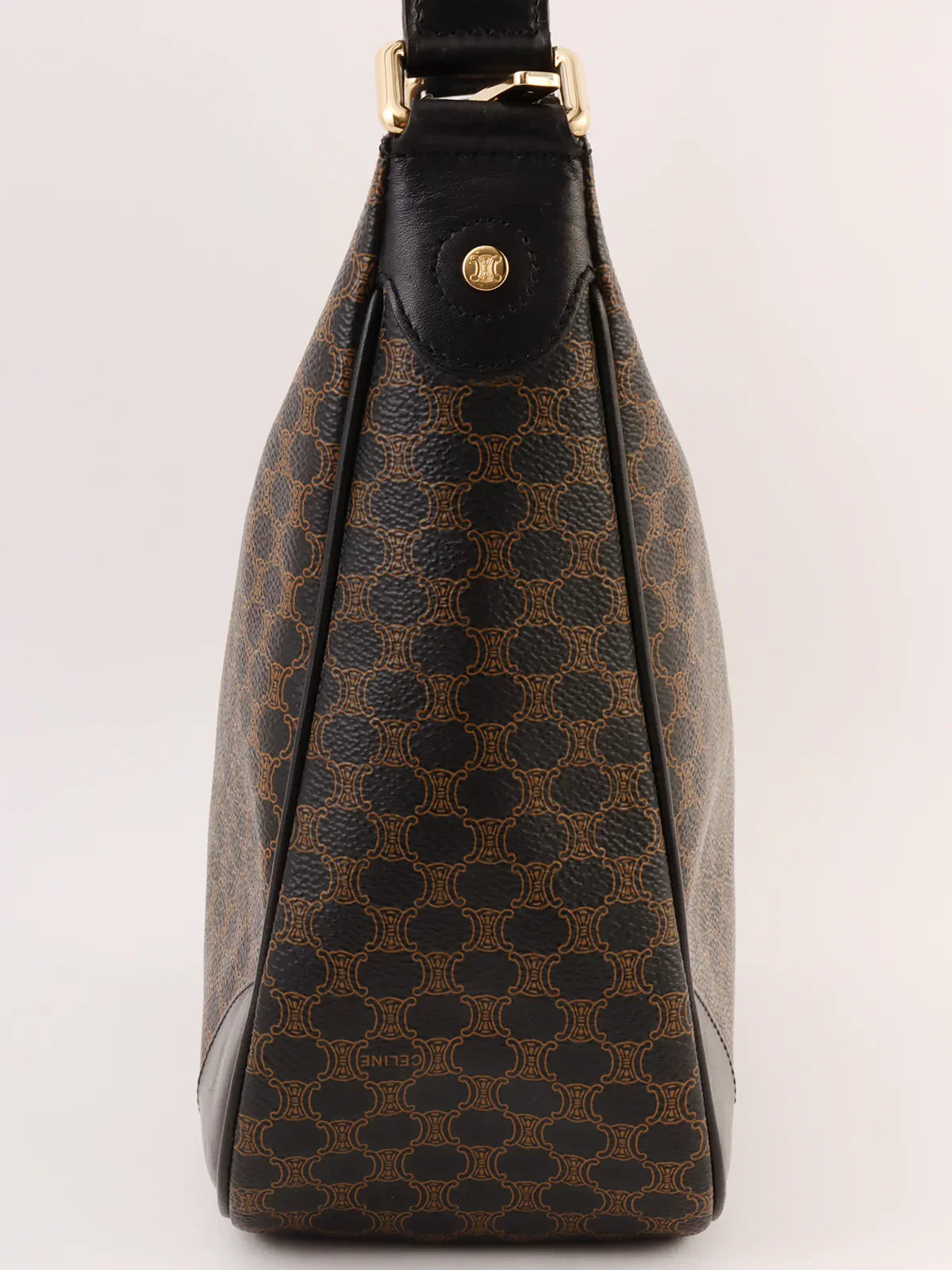 CELINE Macadam Pattern Shoulder Bag Black