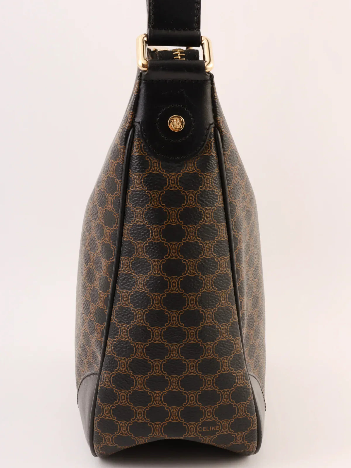 CELINE Macadam Pattern Shoulder Bag Black