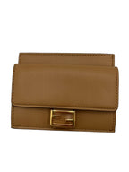 FENDI - Baguette Dark Beige Card Holder Nappa Leather