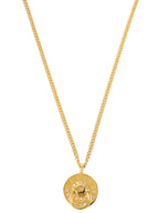 CELINE Rhinestone Round Logo Plate Necklace
