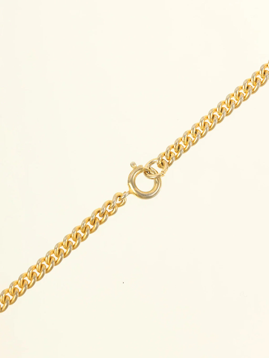 CELINE Rhinestone Round Logo Plate Necklace