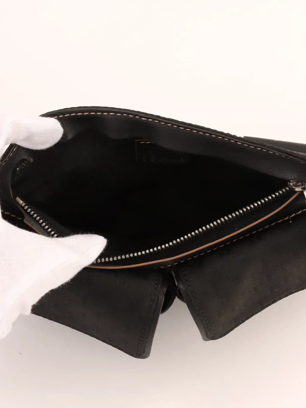 CELINE Canvas Macadam Pattern Sling Bag Black