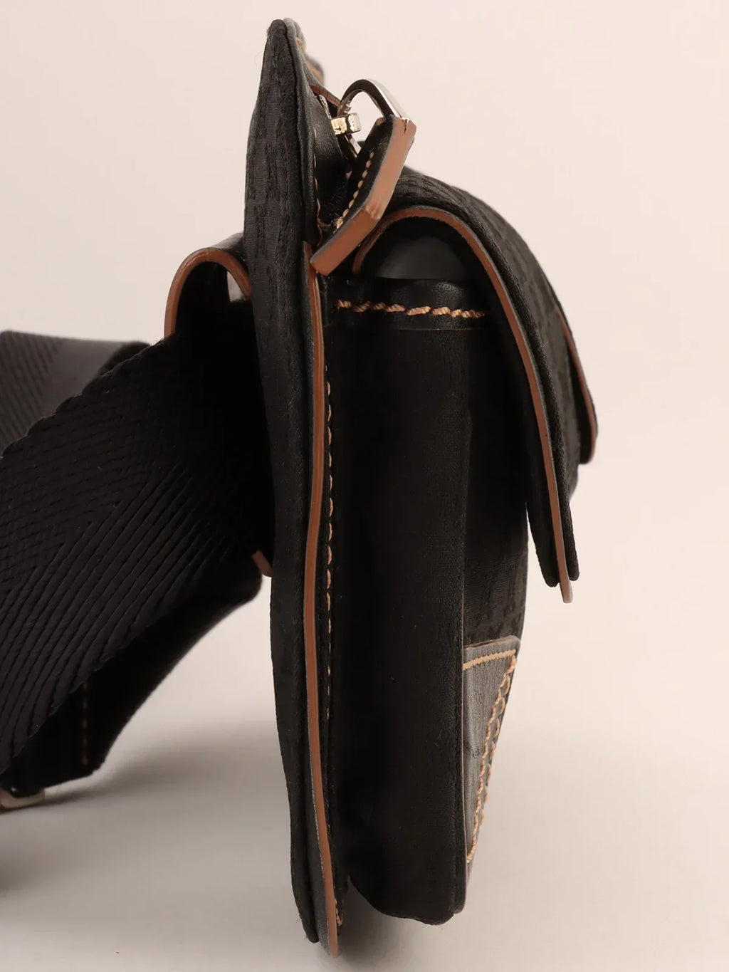 CELINE Canvas Macadam Pattern Sling Bag Black