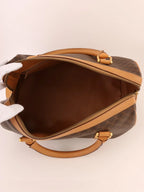 CELINE Macadam Pattern Embossed Logo Boston Bag Brown