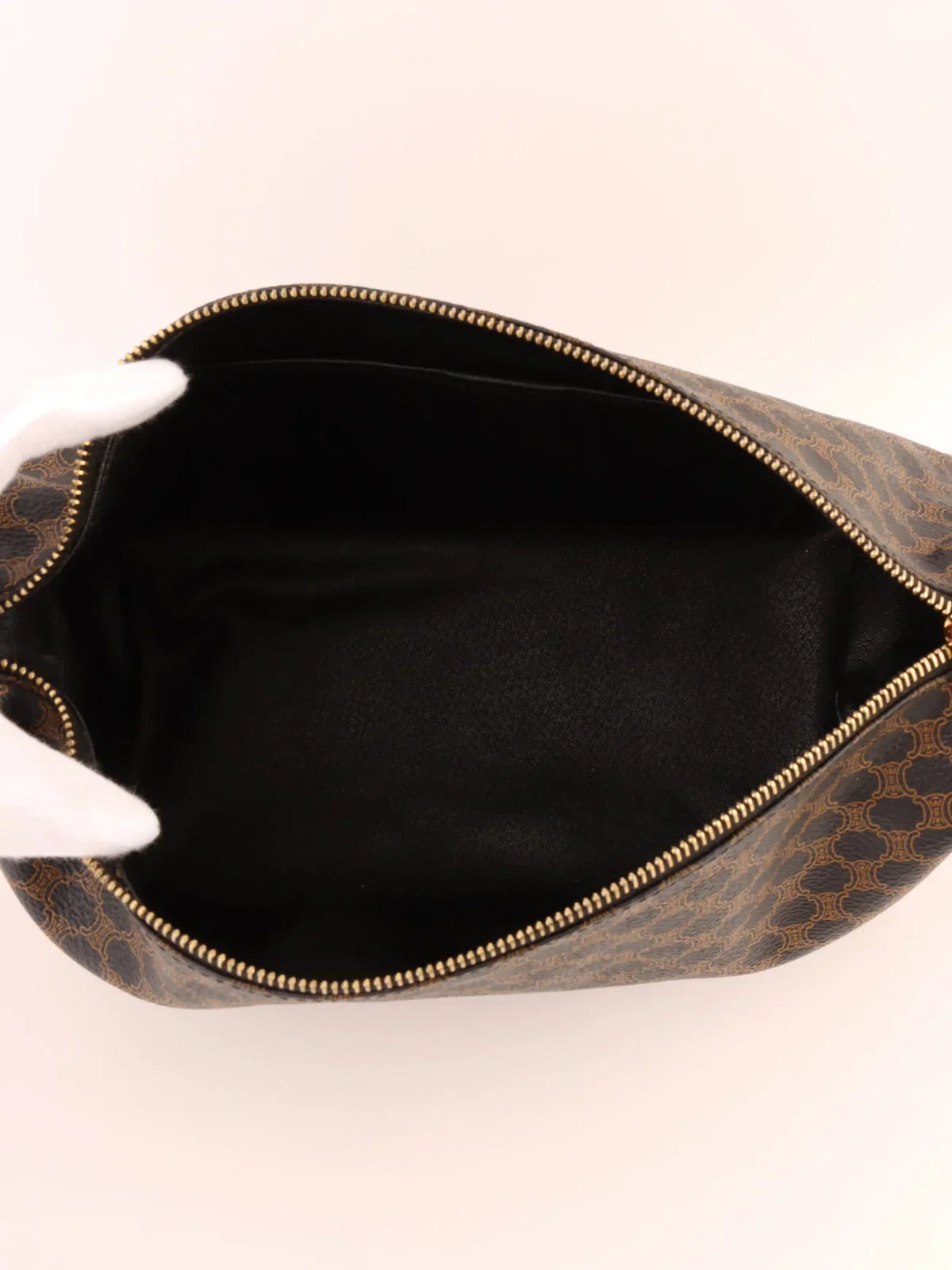 CELINE Macadam Pattern Top Handle Bag Black