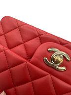 CHANEL - Red Lambskin Matelasse Mini Shoulder Bag