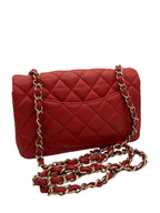 CHANEL - Red Lambskin Matelasse Mini Shoulder Bag