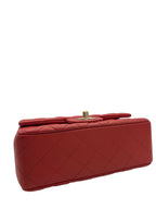 CHANEL - Red Lambskin Matelasse Mini Shoulder Bag