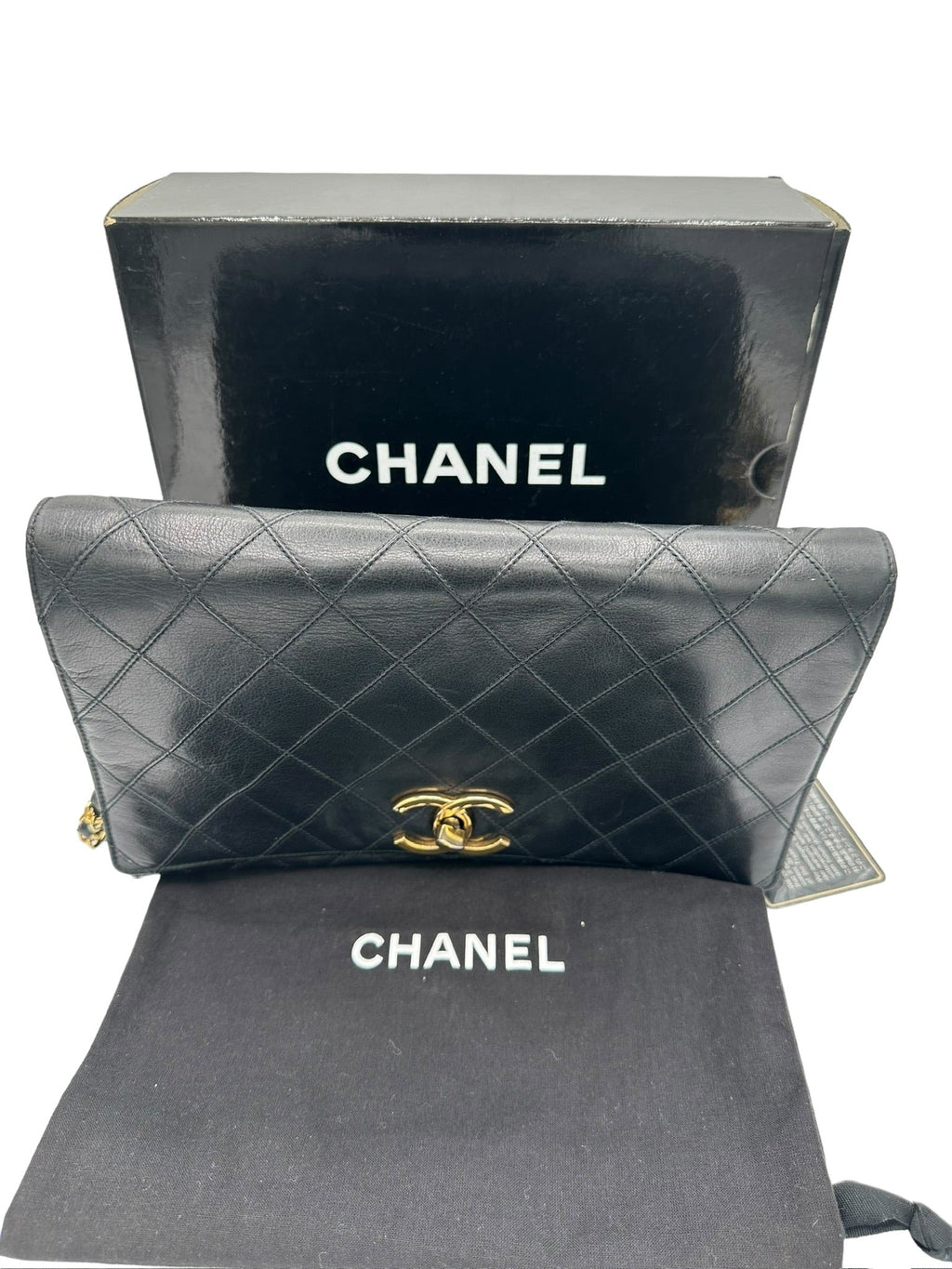 CHANEL - Matelasse Shoulder Bag Black Lambskin