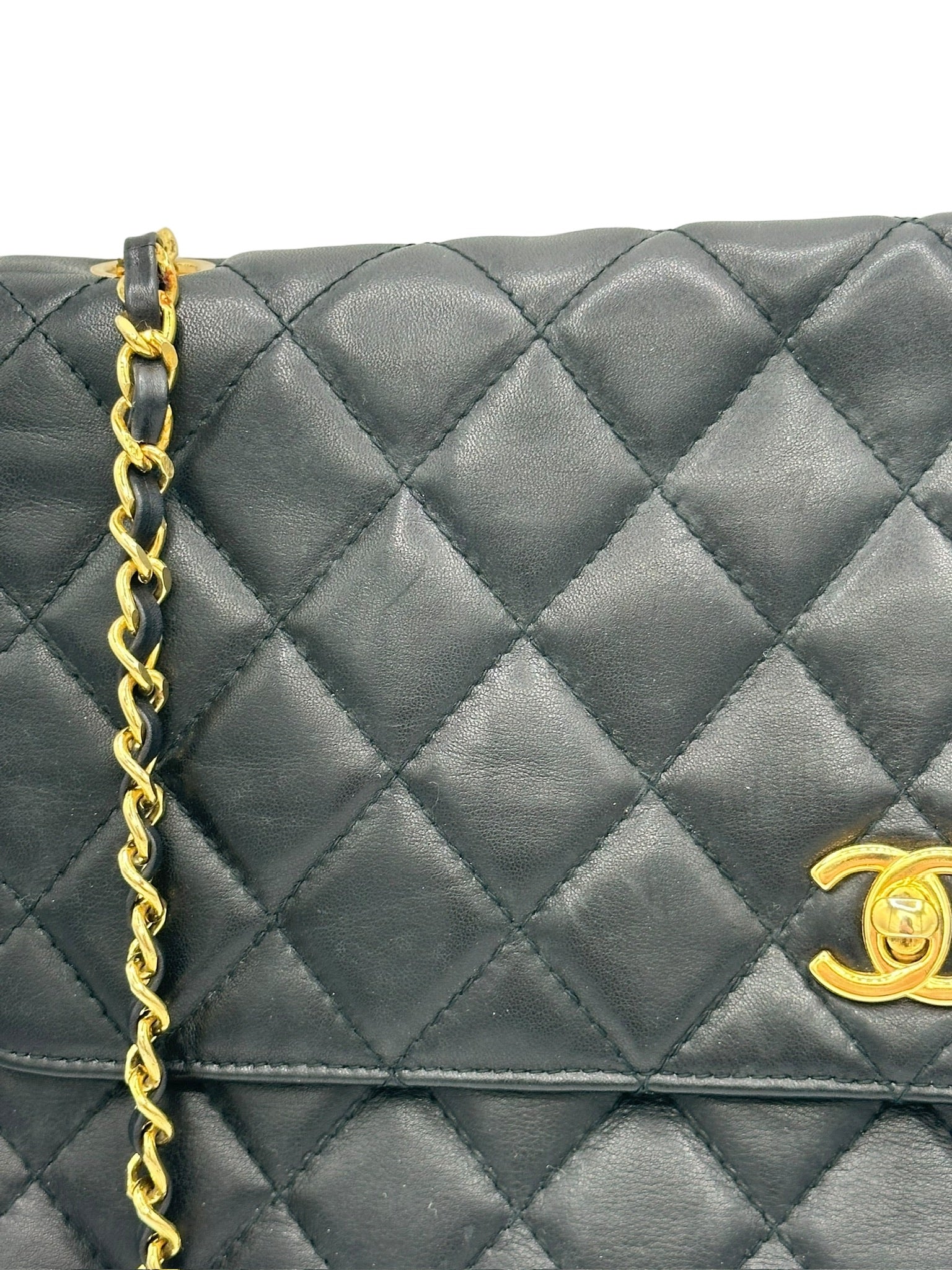 CHANEL - Matelasse Shoulder Bag Black Lambskin